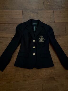 Ralph Lauren Navy Blue Embroidered Women's Blazer